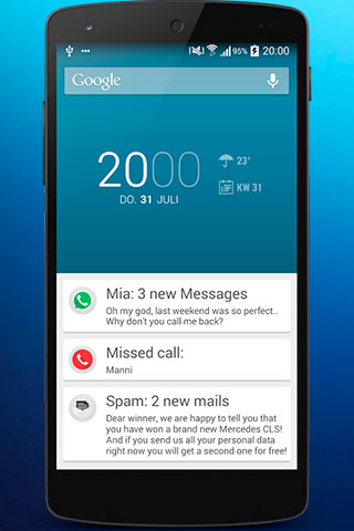 Capturas de pantalla del programa Afterlight para teléfono o tableta Android.