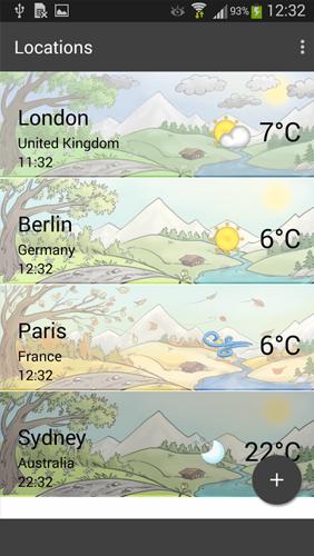 Die App Accu: Weather für Android, Laden Sie kostenlos Programme für Smartphones und Tablets herunter.