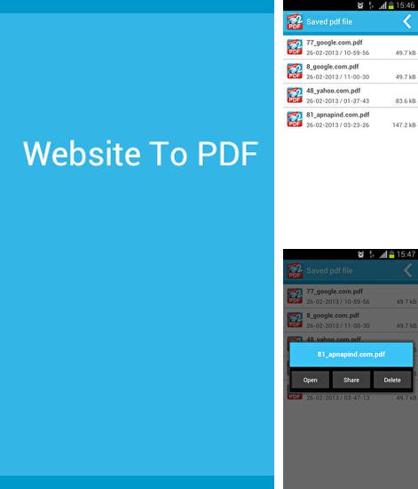 Крім програми Game Screen: Recorder для Андроїд, можна безкоштовно скачати Website To PDF на Андроїд телефон або планшет.