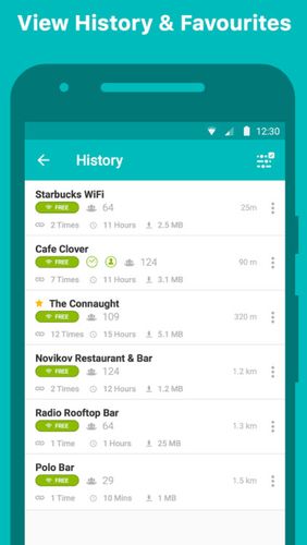 Capturas de tela do programa WifiMapper - Free Wifi map em celular ou tablete Android.