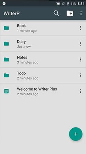 Baixar grátis Writer plus (Write on the go) para Android. Programas para celulares e tablets.