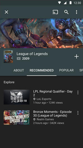 YouTube Gaming app for Android, download programs for phones and tablets for free.