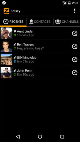 Baixar grátis Zello: PTT Walkie Talkie para Android. Programas para celulares e tablets.
