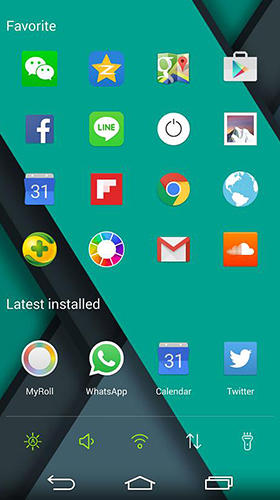 Capturas de pantalla del programa Nano launcher para teléfono o tableta Android.