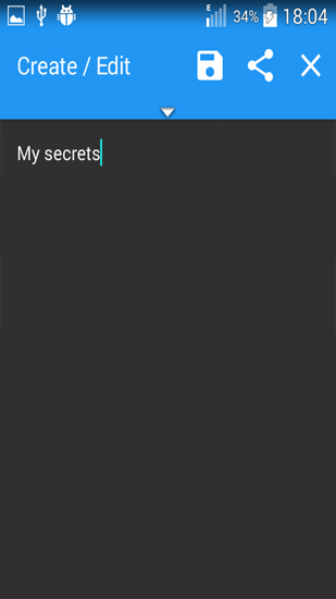 Screenshots of ZenNotes: Secure Notepad program for Android phone or tablet.