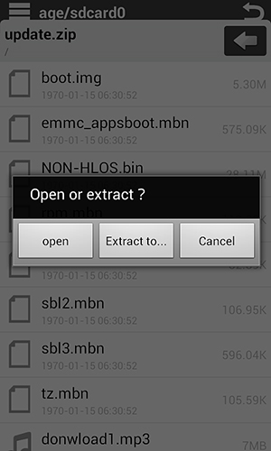 Screenshots of Zipper program for Android phone or tablet.
