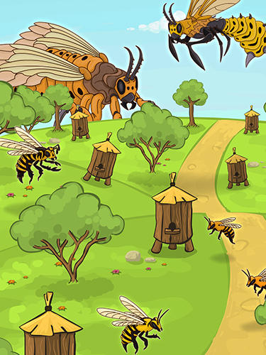 Angry bee evolution: Idle cute clicker tap game screenshot 2