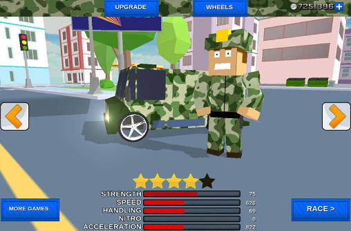 Blocky army: City rush racer screenshot 2