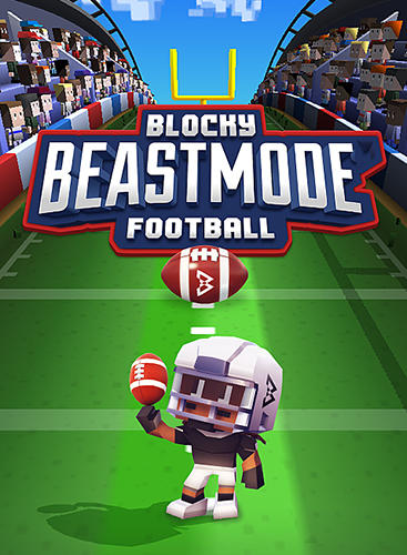 Blocky beast mode football poster