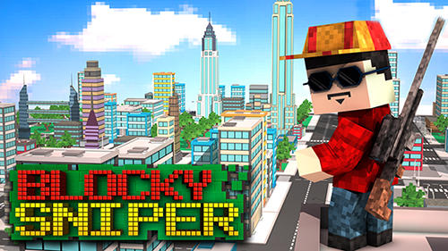 Blocky city sniper 3D poster