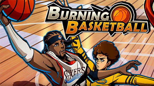 Burning basketball poster
