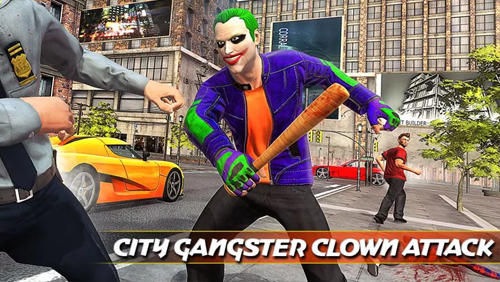City gangster clown attack 3D poster