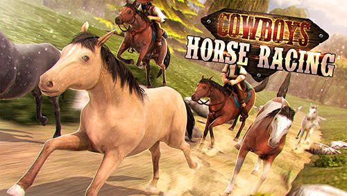 Cowboys horse racing field poster