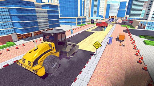 Excavator digging: Road construction simulator 3D screenshot 2