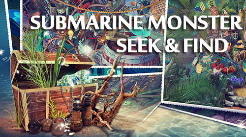 Hidden objects: Submarine monster. Seek and find poster