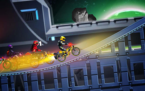 High speed extreme bike race game: Space heroes screenshot 1