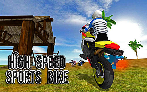High speed sports bike sim 3D poster