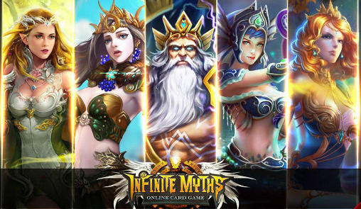 Infinite myths: Online card game poster