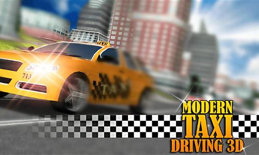 Modern taxi driving 3D poster
