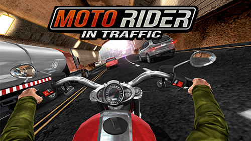 Moto rider in traffic poster