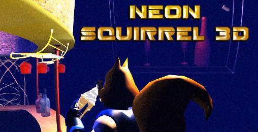 Neon squirrel 3D poster