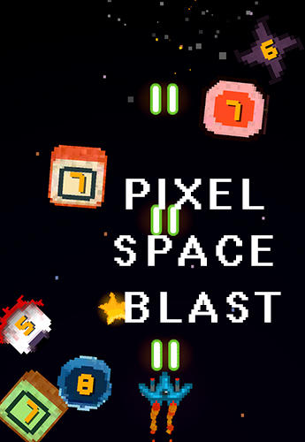 Pixel space blast poster