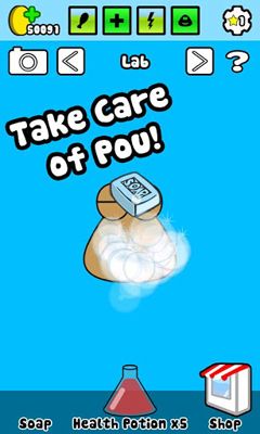 Screenshots of the Pou for Android tablet, phone.