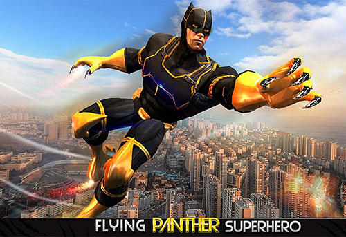 Super Panther flying hero city survival poster