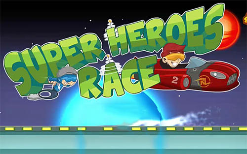 Superheroes car racing poster