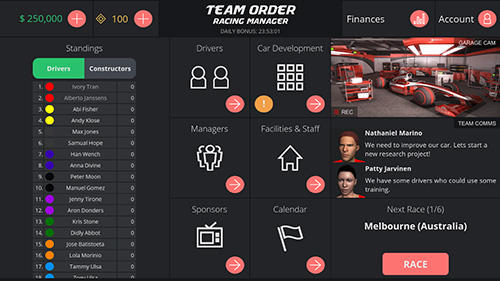 Team order: Racing manager screenshot 2