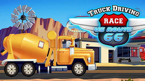 Truck driving race US route 66 poster