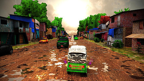 Tuk tuk drive traffic simulator 3D. Rickshaw traffic street racing screenshot 2