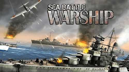 Warship sea battle poster