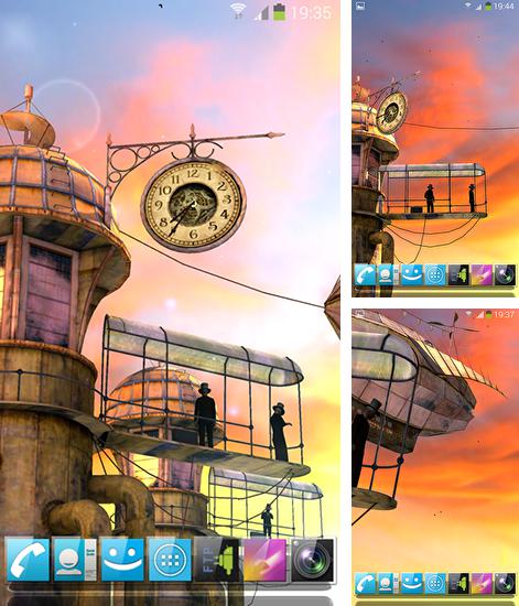 Kostenloses Android-Live Wallpaper 3D Steampunk Reise Pro. Vollversion der Android-apk-App 3D Steampunk travel pro für Tablets und Telefone.