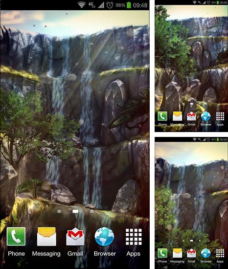 Kostenloses Android-Live Wallpaper 3D Wasserfall Pro. Vollversion der Android-apk-App 3D Waterfall pro für Tablets und Telefone.