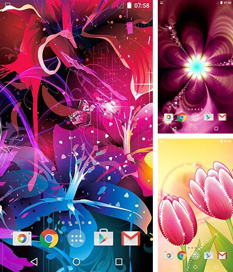 Alem do papel de parede animado Campo verde para telefones e tablets Android, voce tambem pode baixar Flor abstrata, Abstract flower gratuitamente.