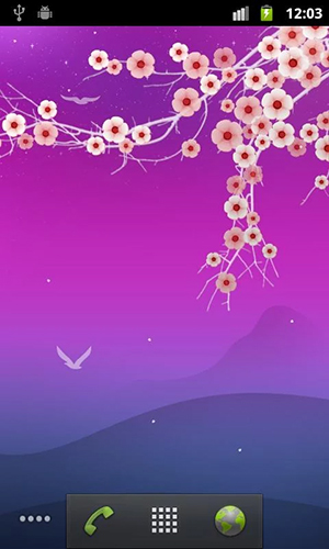 Blooming night - скріншот живих шпалер для Android.