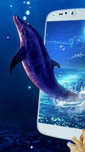 Blue Dolphin By Live Wallpaper Workshop Pour Android A Telecharger Gratuitement Fond D Ecran Anime Dauphin Bleu Sous Android