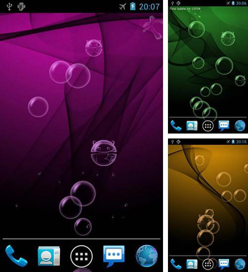 Descarga gratuita fondos de pantalla animados Burbuja de fondo de pantalla para Android. Consigue la versión completa de la aplicación apk de Bubble live wallpaper para tabletas y teléfonos Android.