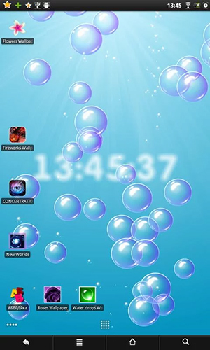 Screenshots of the Bubbles & clock for Android tablet, phone.