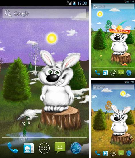 Kostenloses Android-Live Wallpaper Hase. Vollversion der Android-apk-App Bunny für Tablets und Telefone.