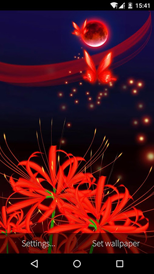 Скриншот Butterfly and flower 3D. Скачать живые обои на Андроид планшеты и телефоны.