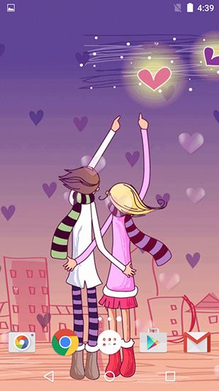 Descargar Cartoon love para Android gratis. El fondo de pantalla animados  Amor de dibujo animado en Android.