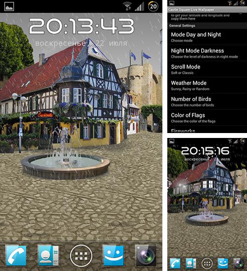 Kostenloses Android-Live Wallpaper Schlossplatz. Vollversion der Android-apk-App Castle square für Tablets und Telefone.