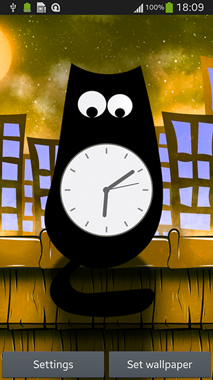 Écrans de Cat clock pour tablette et téléphone Android.