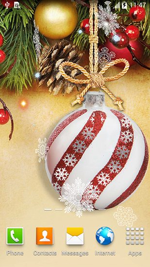 Christmas balls für Android spielen. Live Wallpaper Weihnachtskugeln kostenloser Download.