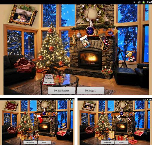 Christmas fireplace - бесплатно скачать живые обои на Андроид телефон или планшет.