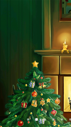 Kostenloses Android-Live Wallpaper Weihnachts-Kamin. Vollversion der Android-apk-App Christmas fireplace by Amax LWPS für Tablets und Telefone.