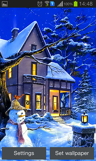 Christmas night by Jango lwp studio für Android spielen. Live Wallpaper Weihnachtsnacht kostenloser Download.