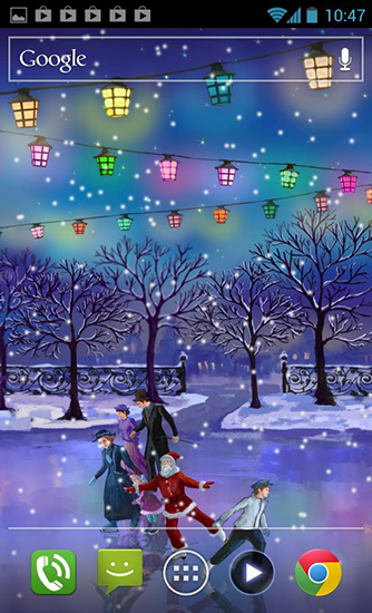 Descargar Christmas rink para Android gratis. El fondo de pantalla animados  Pista de hielo de Navidad en Android.
